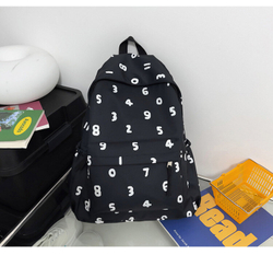 Рюкзак женский мужской школьный, для студентов молодежный, черный