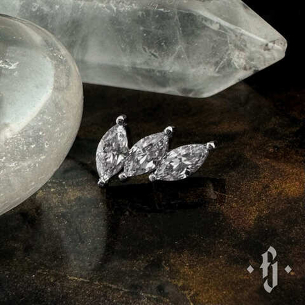 Кластер "Plume" - Белое золото - White CZ