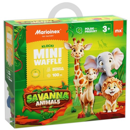 Конструктор Marioinex Mini Waffle 907085 Животные саванна 100 деталей арт. 907085 / Конструктор Мариоинекс