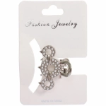 Заколка - краб для волос на блистере 1шт «PREMIUM», сокраменто, цвет серебро и золото, 2.5*2.6см