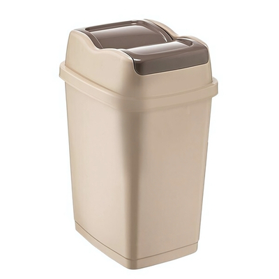 Контейнер для мусора с распашными крышками "EASY" 50л молочно-кофейный