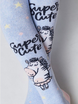 Колготки SOF-TIKI (махровые внутри) с рисунками, модель 521