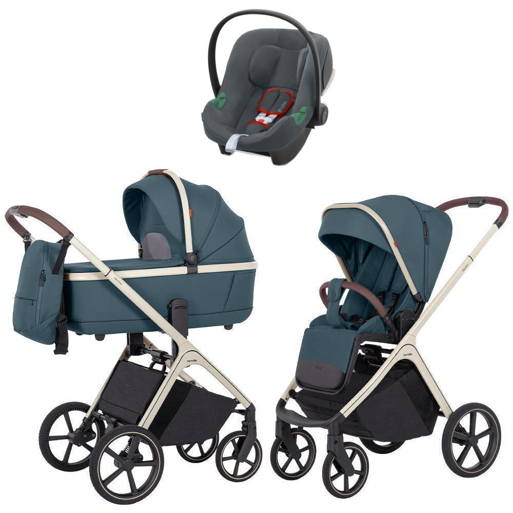Коляска Carrello Vector CRL-6550 и автокресло Cybex Aton B2 Steel Grey 3 в 1 Prime Blue