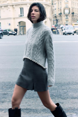 ZARA СВИТЕР С УЗОРОМ «КОСЫ» И БУСИНАМИ, СЕРЫЙ