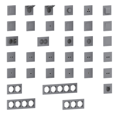 Рамка 1-я, Wave матовый серый, серия A07
