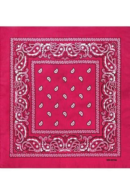 Бандана темно-розовая пейсли огурцы