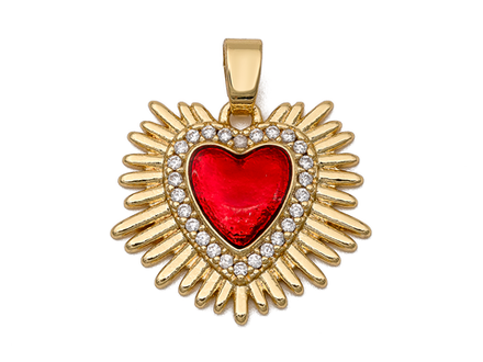 Подвеска "Сердце" 18мм, с эмалью и стразами