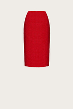 Юбка из красного хлопкового твида