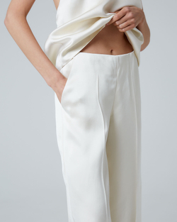 Брюки прямого кроя из вискозы Берберри молочный