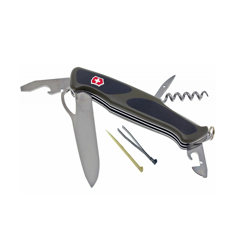 Нож перочинный Victorinox RangerGrip 61 (0.9553.MC4) 130мм 11функций зеленый/черный