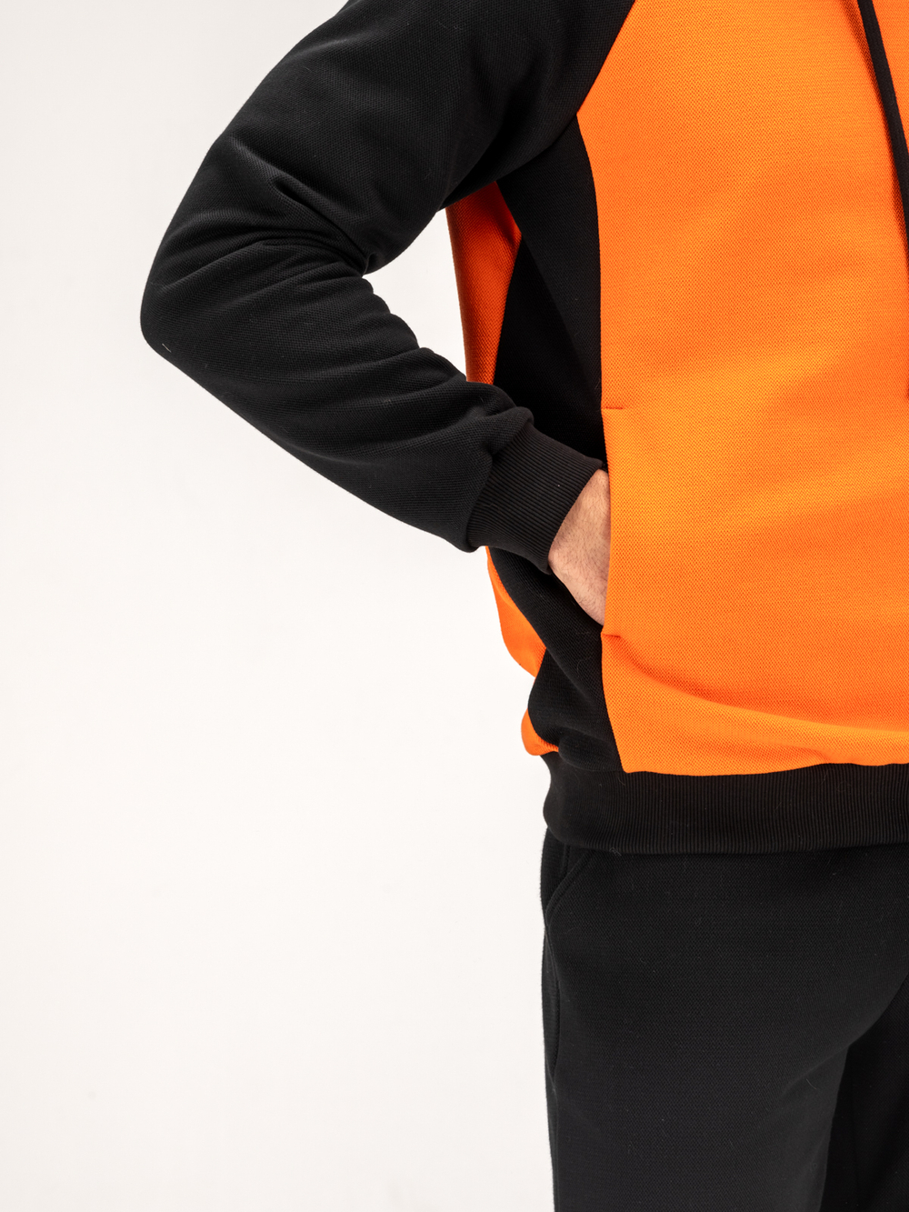 Костюм мужской спортивный теплый. Оранжевый/черный