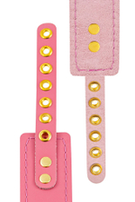 Ошейник кожаный Pecado – розовый, однослойный, с прошивкой