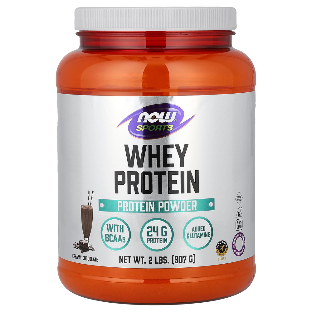 NOW Foods, Sports, сывороточный протеин в порошке, сливочно-шоколадный вкус, 907 г (2 фунта)