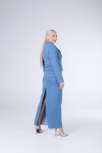 Юбка макси из джинсы синяя