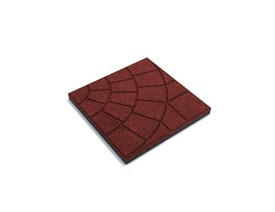 Резиновая плитка "Паутинка" 35х35х3 см Красная