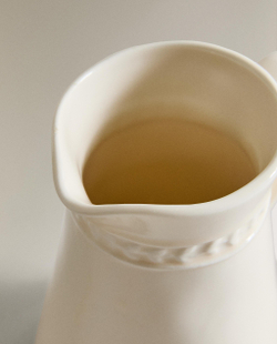 Zara Home кувшин из каменной керамики, цвет кремовый, 11.6 см