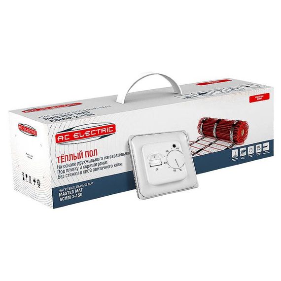 Мат нагревательный AC ELECTRIC ACМM 2-150-2 (комплект теплого пола с терморегулятором) купить в Москве и Московской области по низкой цене с доставкой по России — (1) Мат нагревательный AC ELECTRIC ACМM 2-150-2 (комплект теплого пола с терморегулятором) — (1)