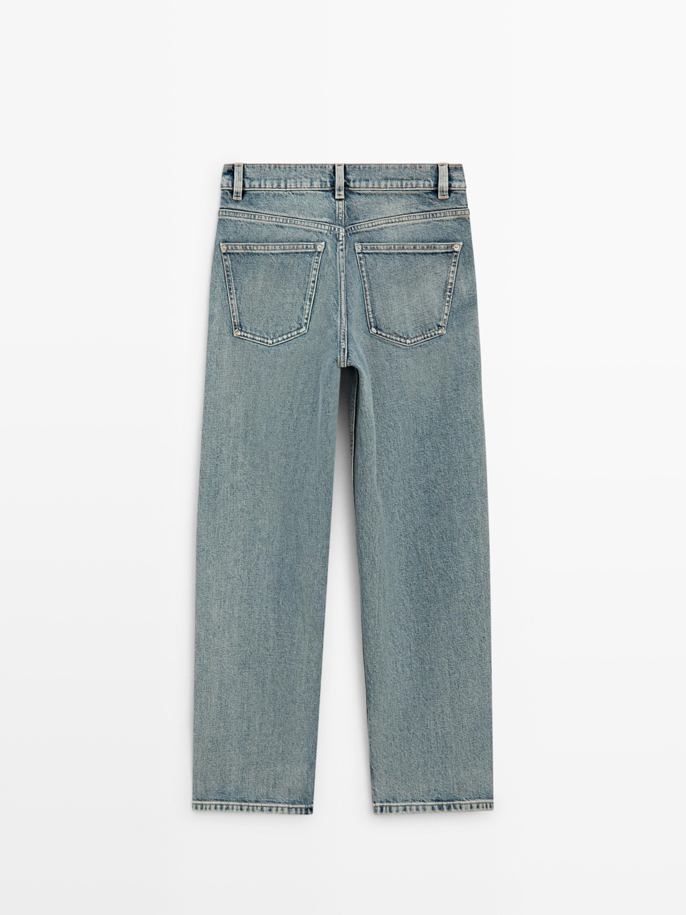 Massimo Dutti Джинсы прямого кроя со средней посадкой, светло-голубой