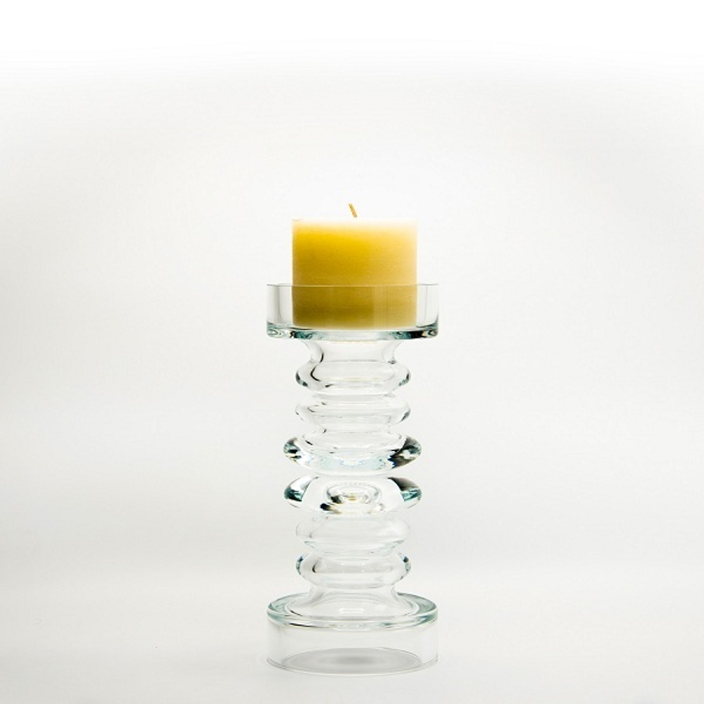 Подсвечник на ножке прозрачный, 34 см