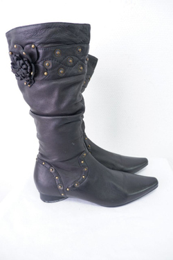 Сапоги интересные кожаные 40 размер