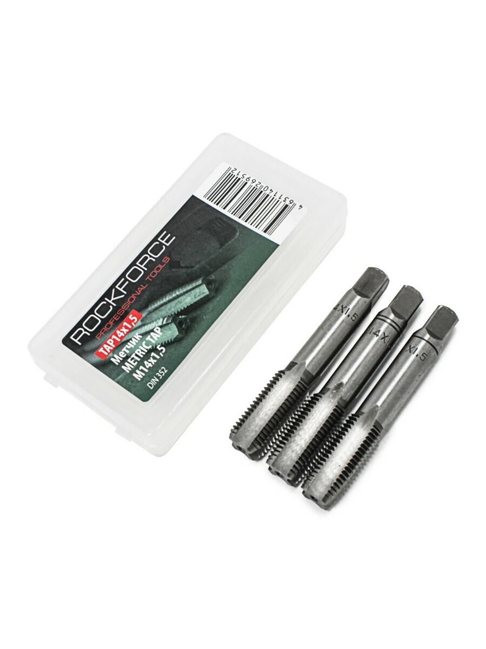 Метчик M14x1,5 (3шт), в пластиковом футляре RockForce##Rock FORCE RF-TAP14x1,5