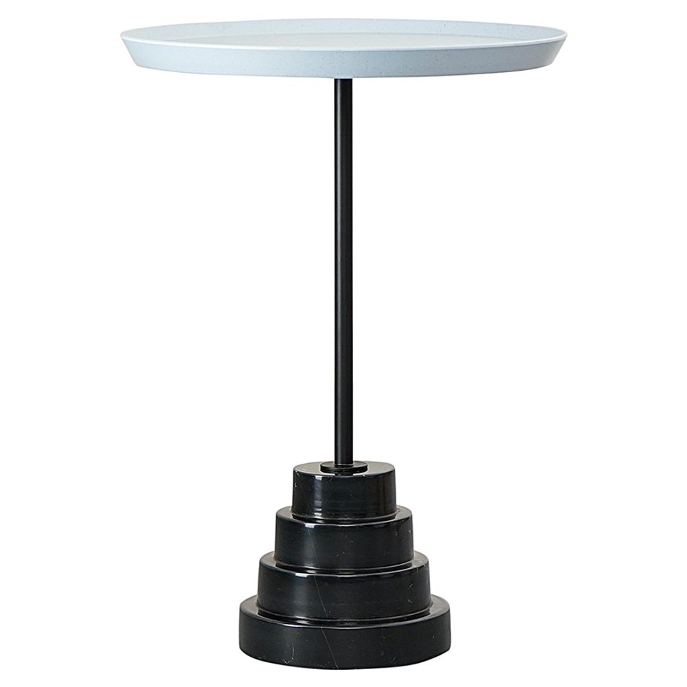 Столик кофейный Sustainable collection, Ø38 см, серо-голубой/черный