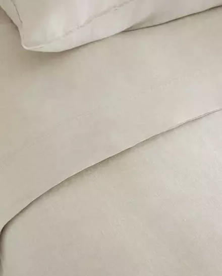 ZARA HOME ПОДОДЕЯЛЬНИК ИЗ СТИРАННОГО ЛЬНА, СВЕТЛО-БЕЖЕВЫЙ