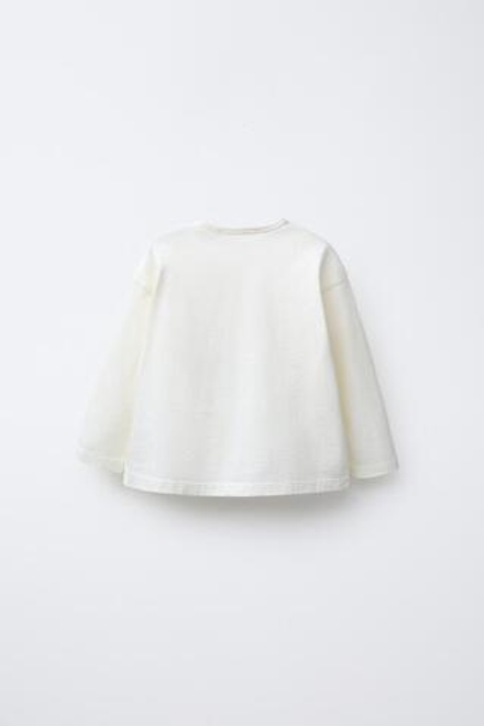 ZARA ФУТБОЛКА С АНИМАЛИСТИЧЕСКИМ ПРИНТОМ, ЭКРЮ