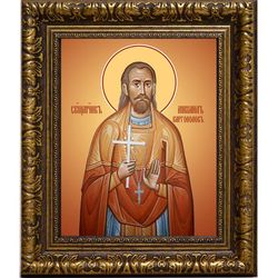 Михаил Каргополов, священномученик пресвитер. Икона на холсте.