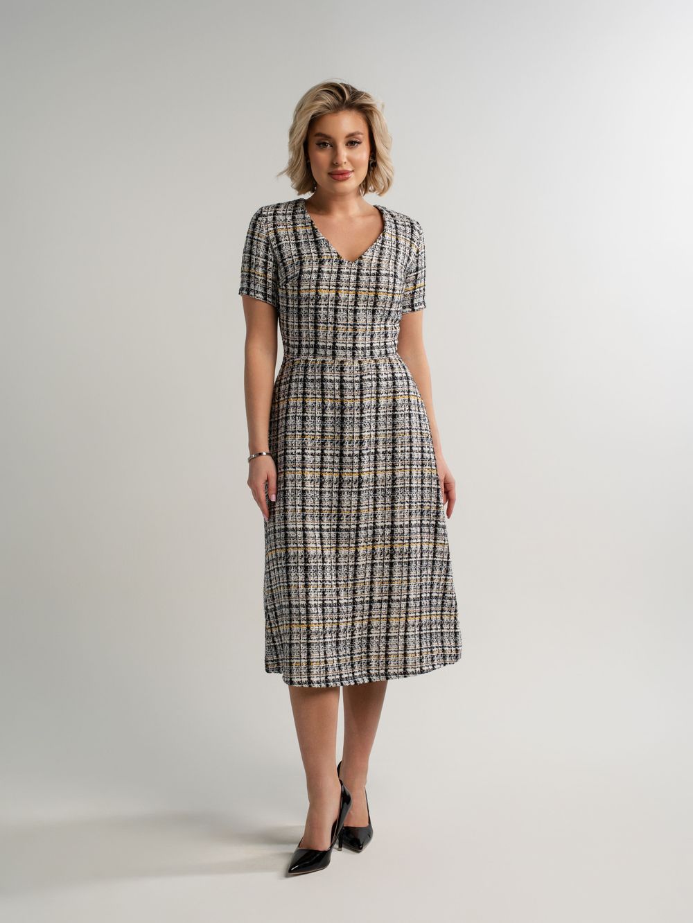 Платье твидовое Парижанка (серое) П15093-10М LT Collection