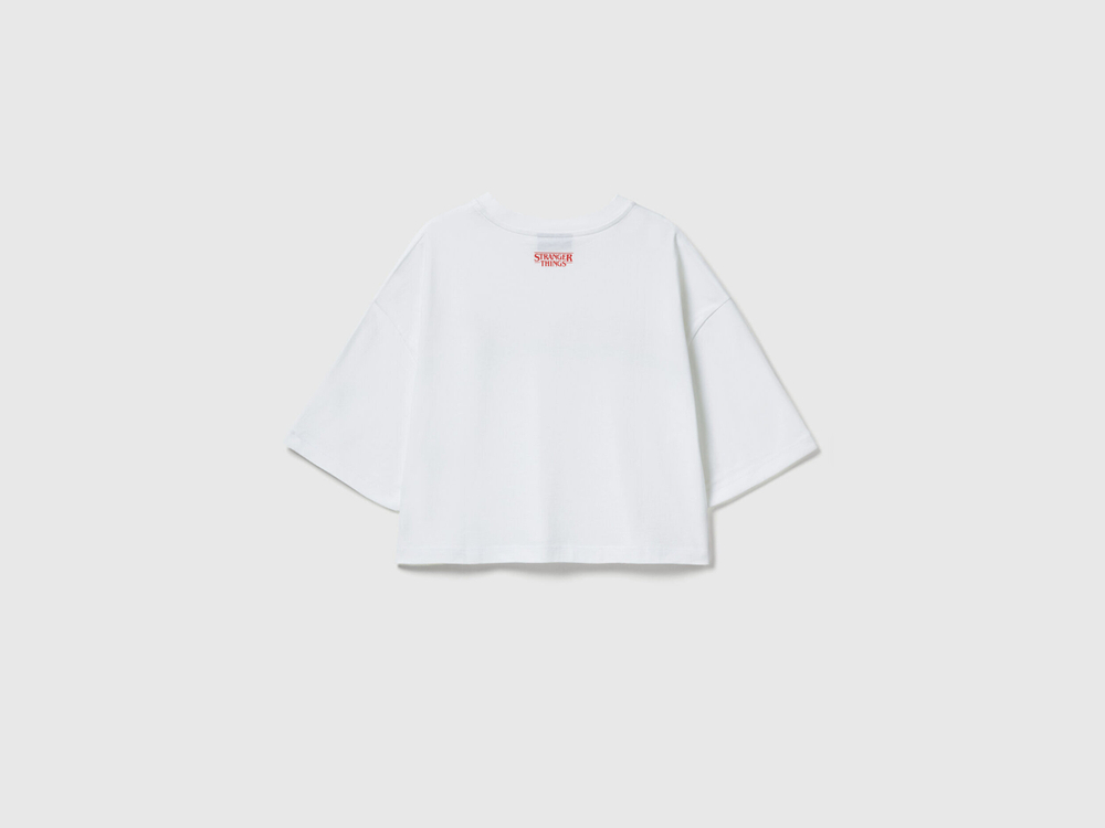 Benetton Укороченная футболка свободного кроя Stranger Things, белый