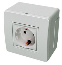 Коробка в сборе с силовой розеткой, коричневая (розница)