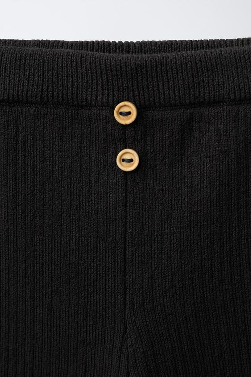 ZARA ЛЕГИНСЫ В РУБЧИК С ПУГОВИЦАМИ, ЧЕРНЫЙ