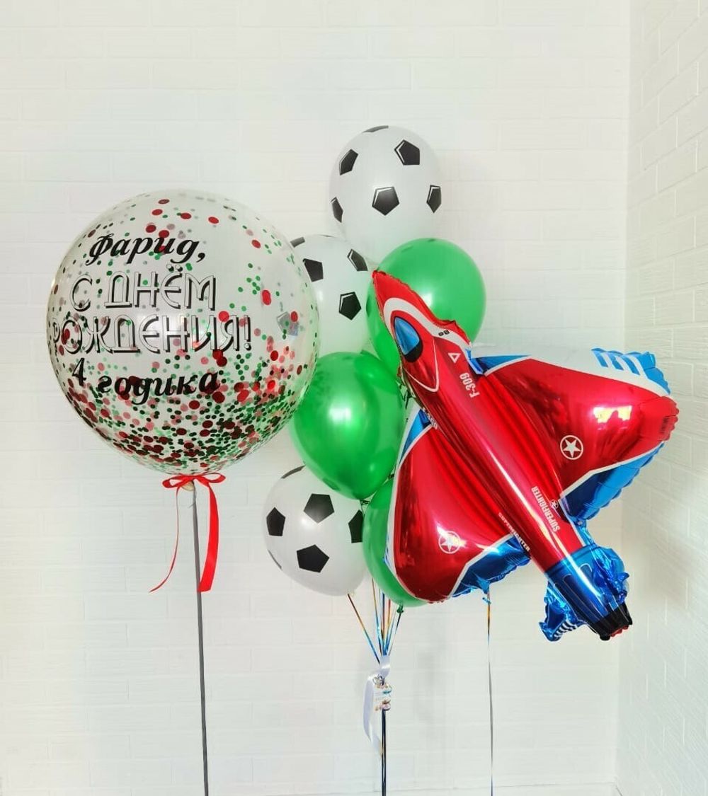 F Шар фигура"Истребитель красныйШар " 39Шар "/99 см (БГ-30)  Изображение4