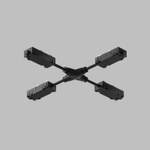 TR2116-BK Гибкий Х-образный, электрический коннектор трека SMART, черный