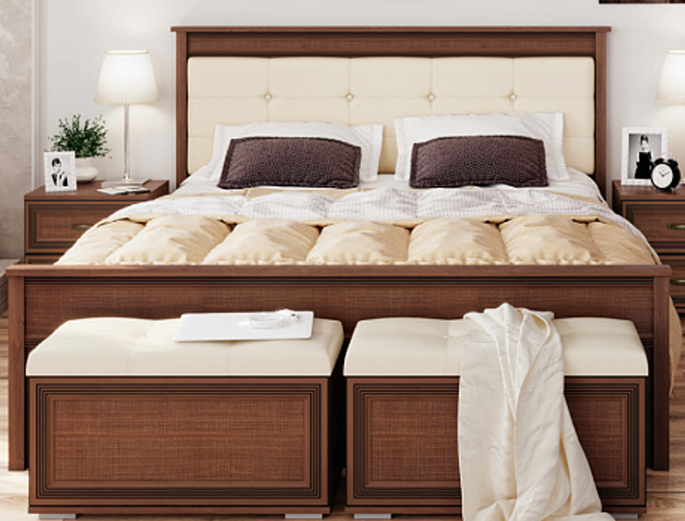 Кровать с ортопедическим основанием Ливорно ЛКР-1 140х200, орех