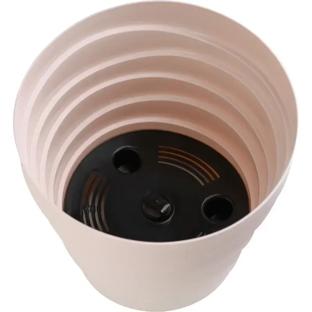 Кашпо для цветов пластиковое 2,25л d-18см «Бархан» Кремовый