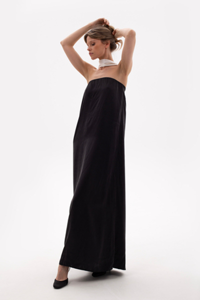 Silk blend slip maxi dress