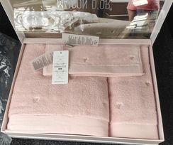 Набор полотенец пудра SOFT HEARTS - СОФТ СЕРДЦА 3пр 30х50 50х100 и 85х150 Maison Dor (Турция)