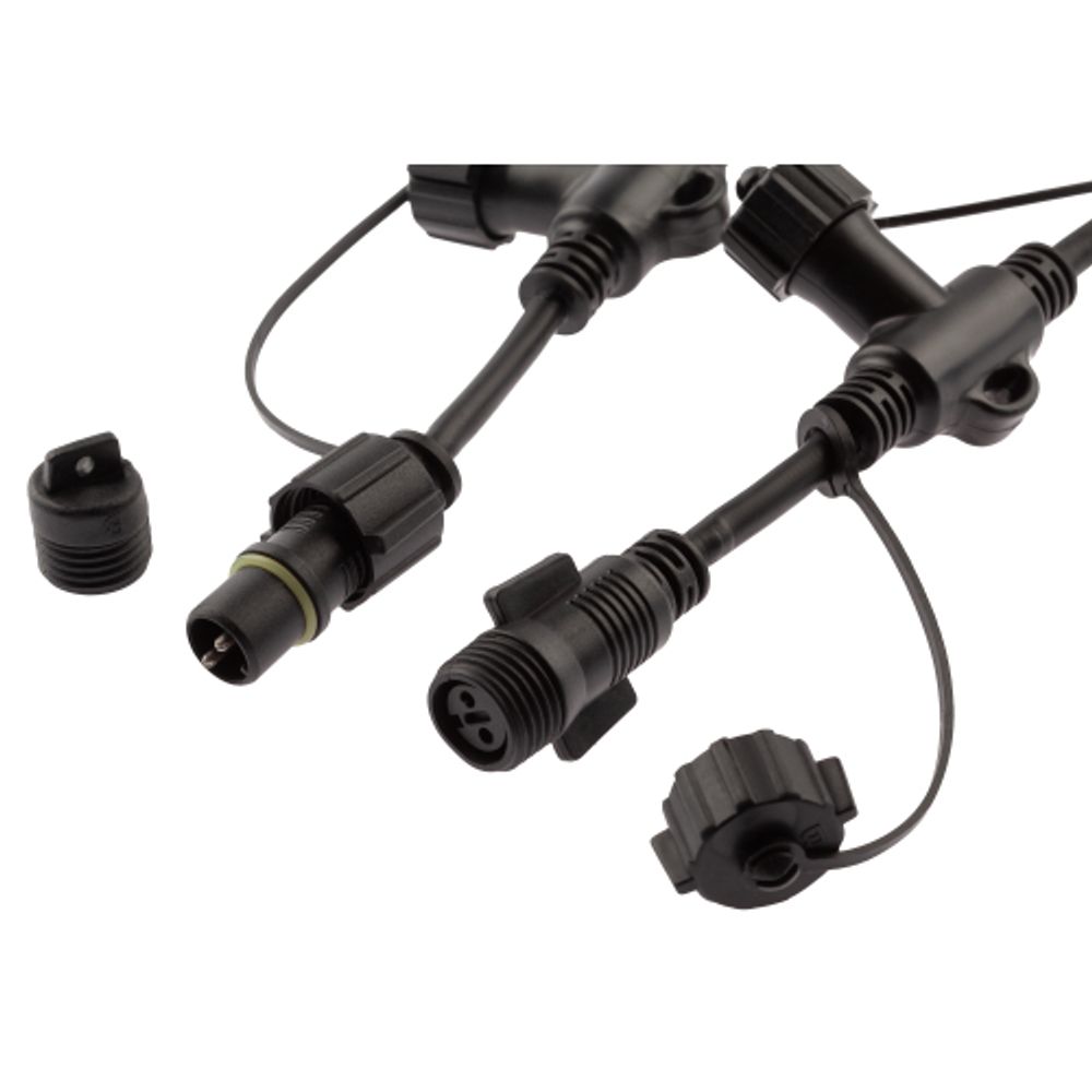 Разветвитель ЭРА ERAPS-R для гирлянд IP65 20 гнезд 2 метра каучук черный