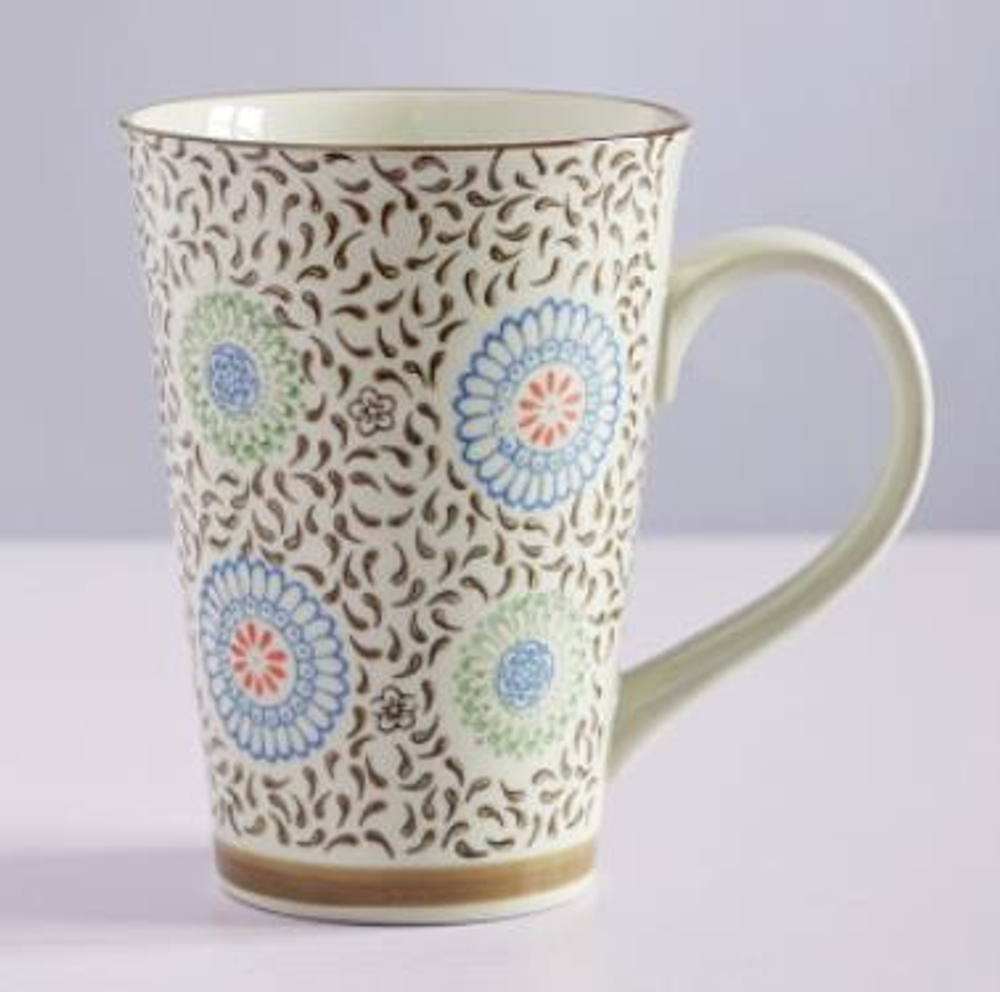 263023 Кружка XXL 0,5л "Королева хризантем", японская роспись, керамика, высота 13см, диаметр 10см