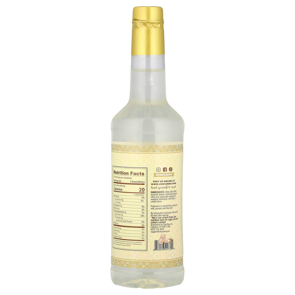 ChocZero, Премиальный сироп, белый шоколад, без сахара, 750 мл (26,5 унции)