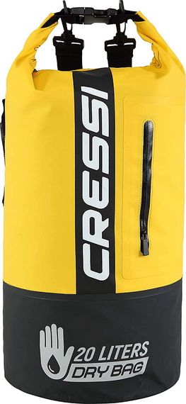 Герморюкзак Cressi Premium Back Pack с карманом на молнии 20 литров черно-желтый