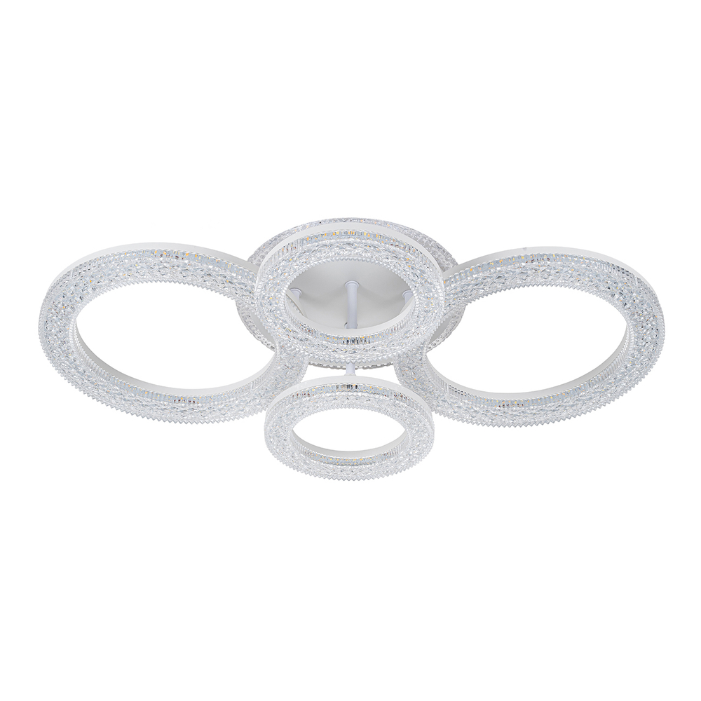 Потолочный светодиодный светильник 126Вт, 8342Лм, 3000-6500К, Ra>80,  плавная регулировка мощности, изменение цветовой температуры, ночник,  металл/акрил, белый