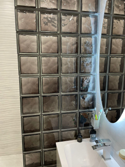 Стеклоблок чёрный волна окрашенный изнутри  Vitrablok  19x19x8