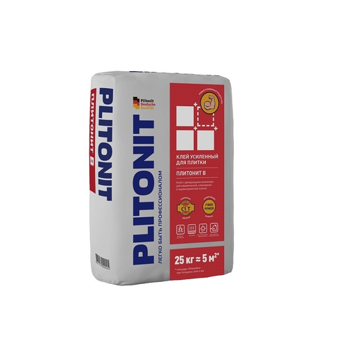 Клей Усиленный плиточный Plitonit В, для наружных и внутренних работ, 25 кг