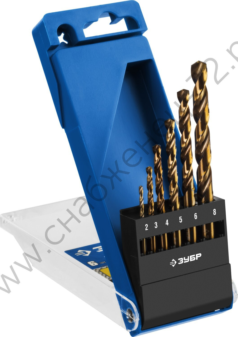 ЗУБР КОБАЛЬТ 6шт(2-8мм), Набор сверл по металлу, сталь Р6М5К5, класс А
