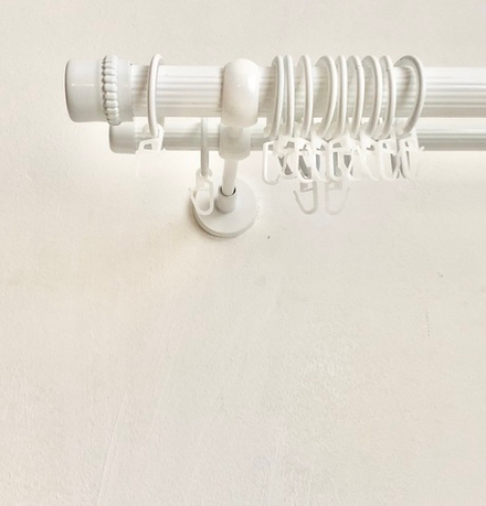 Карниз кованый рифленый для штор "Альмера" d25/16 мм двухрядный, цвет белый