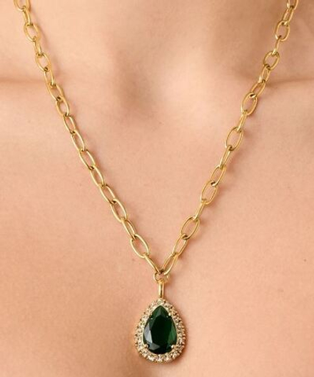 Колье Dyrberg Kern METTA SG EMERALD GREEN /GOLDEN 450080