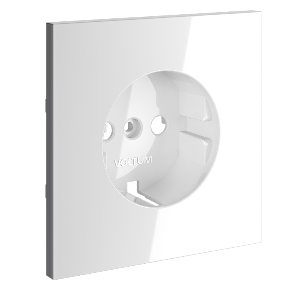 Накладка для розетки с заземлением, S70 (белый глянцевый)